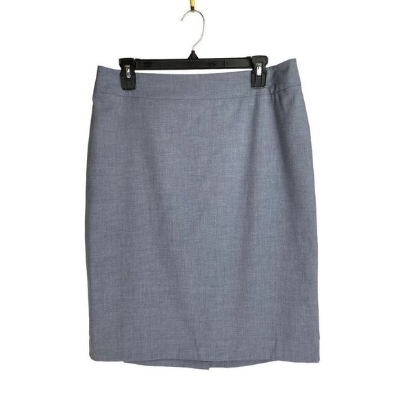 Ann Taylor Women's Gray Knee Length Straight Rear Slit Pencil Skirt Size 10 - Picture 1 of 5